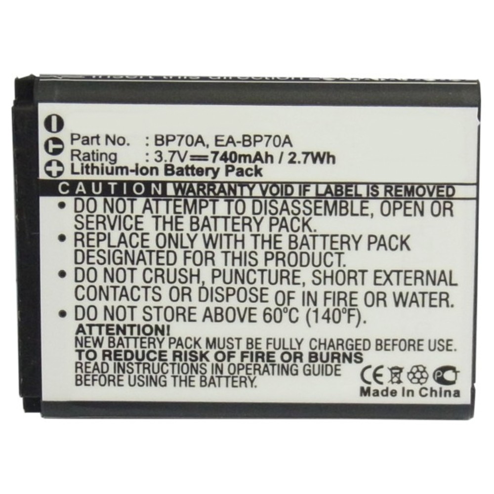 Synergy Digital Camera Battery, Compatible with Samsung AQ100 Camera Battery (3.7, Li-ion, 740mAh)