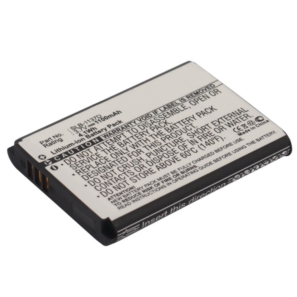 Synergy Digital Camera Battery, Compatible with Samsung Digimax L74W, i100, i80, i85, L74 Wide, NV100HD, NV103, NV106 HD, NV11, NV24HD, NV30, NV40, TL34HD Camera Battery (3.7, Li-ion, 1100mAh)