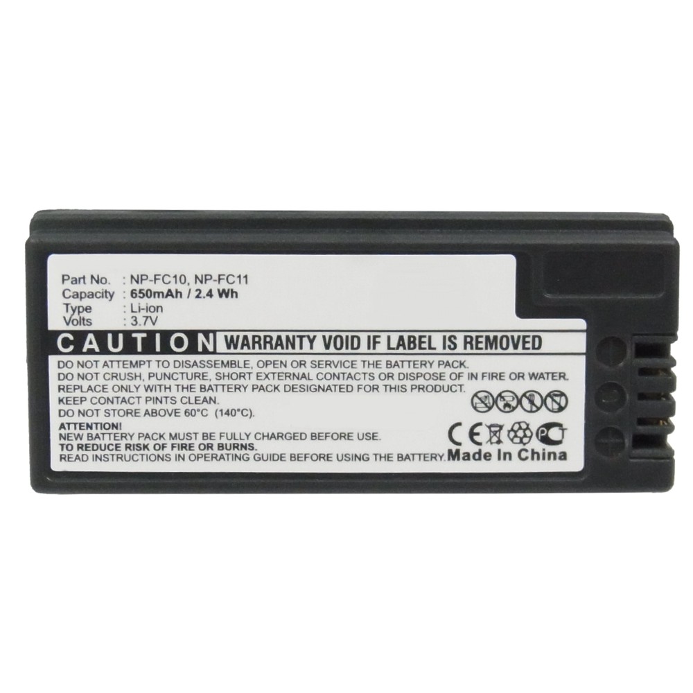 Synergy Digital Camera Battery, Compatible with Sony Cyber-shot DSC-F77, Cyber-shot DSC-F77A, Cyber-shot DSC-FX77, Cyber-shot DSC-P10, Cyber-shot DSC-P10L, Cyber-shot DSC-P10S, Cyber-shot DSC-P12, Cyber-shot DSC-P2, Cyber-shot DSC-P3, Cyber-shot DSC-P5, Cyber-shot DSC-P7, Cyber-shot DSC-P8, Cyber-shot DSC-P8L, Cyber-shot DSC-P8R, Cyber-shot DSC-P8S, Cyber-shot DSC-P9, Cyber-shot DSC-V1 Camera Battery (3.7, Li-ion, 650mAh)