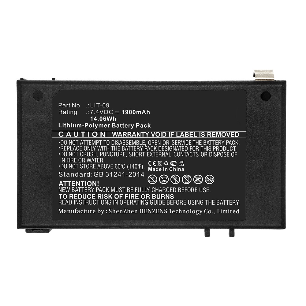 Synergy Digital Digital Camera Battery, Compatible with Spypoint LIT-09 Digital Camera Battery (Li-Pol, 7.4V, 1900mAh)