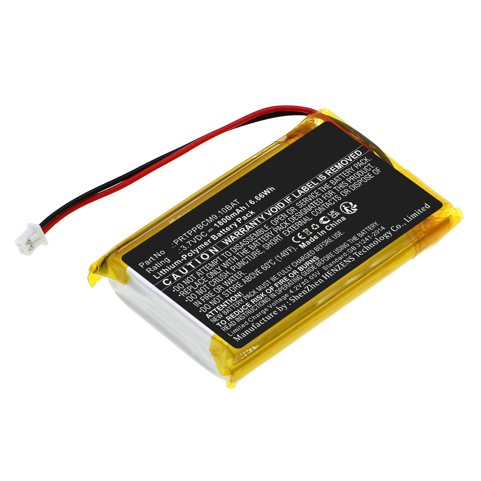 Synergy Digital Digital Camera Battery, Compatible with Pyle PRTPPBCM9.10BAT Digital Camera Battery (Li-Pol, 3.7V, 1800mAh)