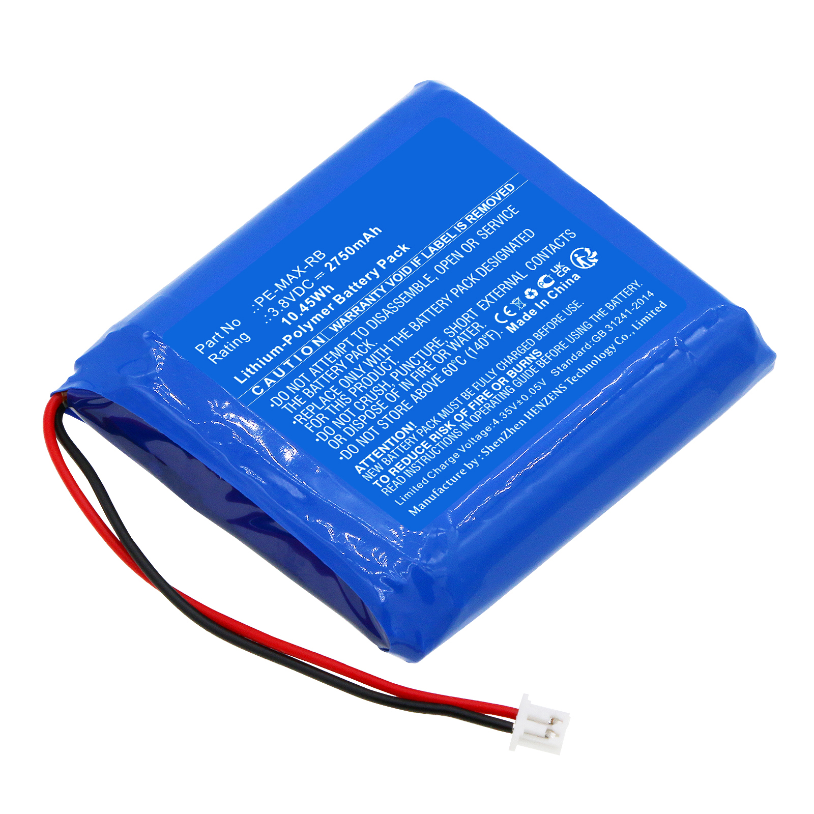 Synergy Digital Camera Battery, Compatible with PatrolEyes PE-MAX-RB Digital Camera Battery (Li-Pol, 3.8V, 2750mAh)