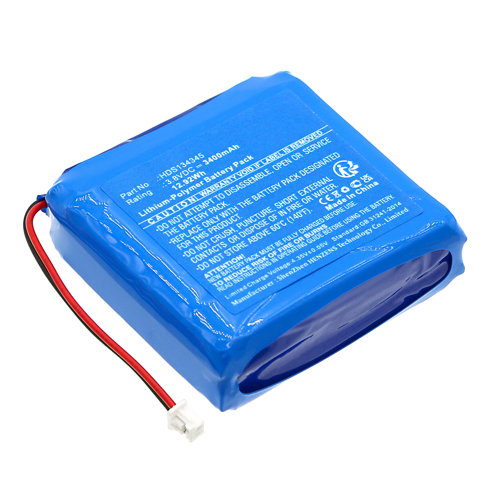 Synergy Digital Digital Camera Battery, Compatible with Safie HDS134345 Digital Camera Battery (Li-Pol, 3.8V, 3400mAh)