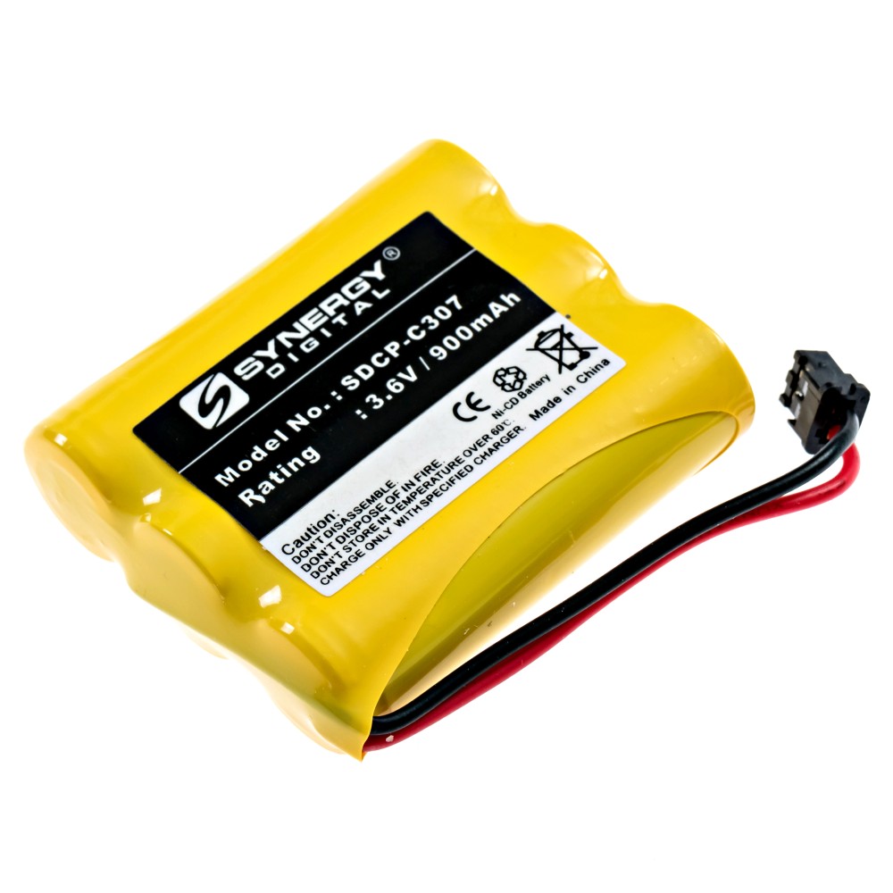 SDCP-C307 - Ni-CD, 3.6 Volt, 900 mAh, Ultra Hi-Capacity Battery - Replacement Battery for GE TL-96560, Cobra, Panasonic HHR-P505, P-P501, P-P507, TYPE 18, Sharp, Sony, Sony BP-T50, Uniden BT-905 Cordless Phone Batteries