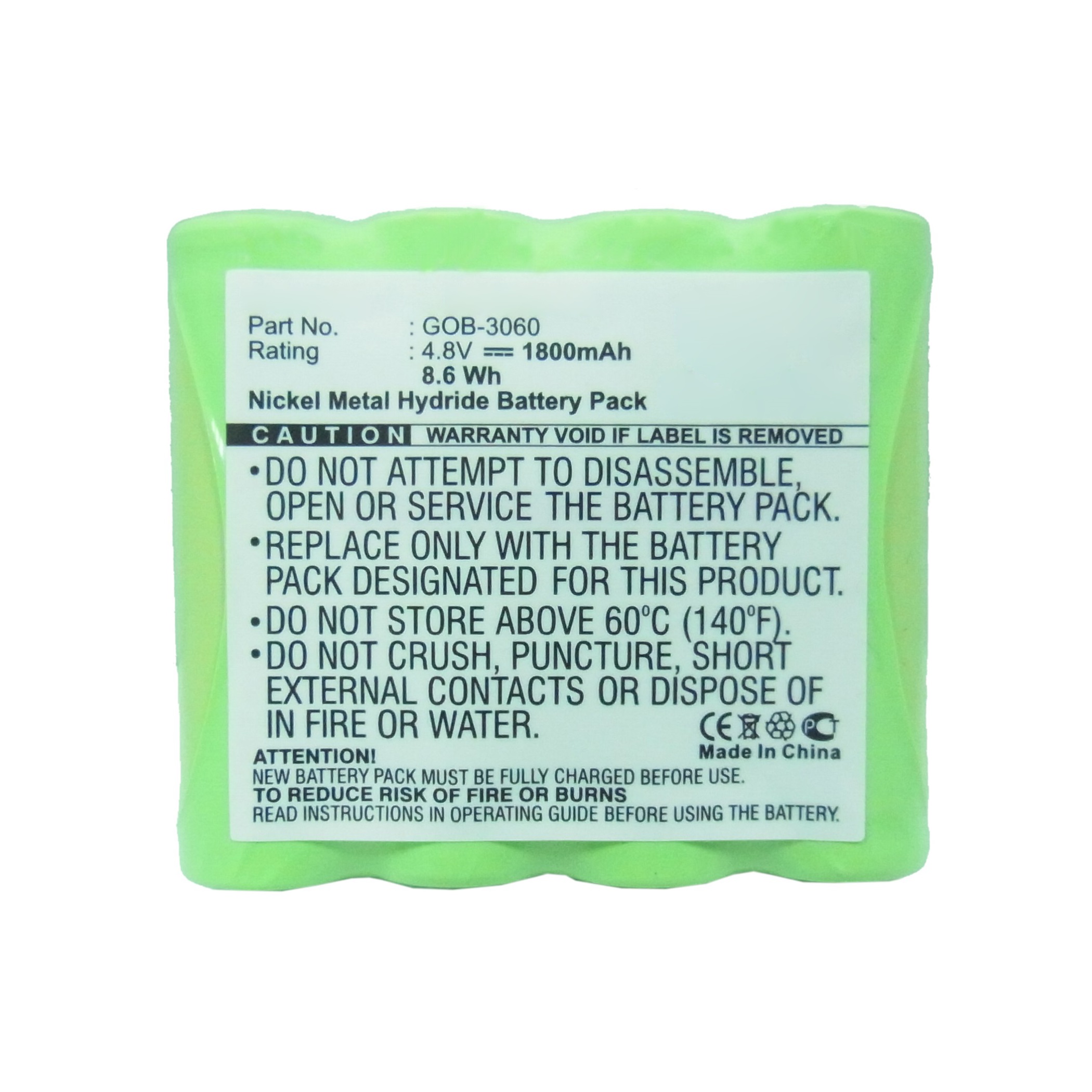 Synergy Digital Cordless Phone Battery, Compatible with Ascom GOB-3060 Cordless Phone Battery (Ni-MH, 4.8V, 1800mAh)