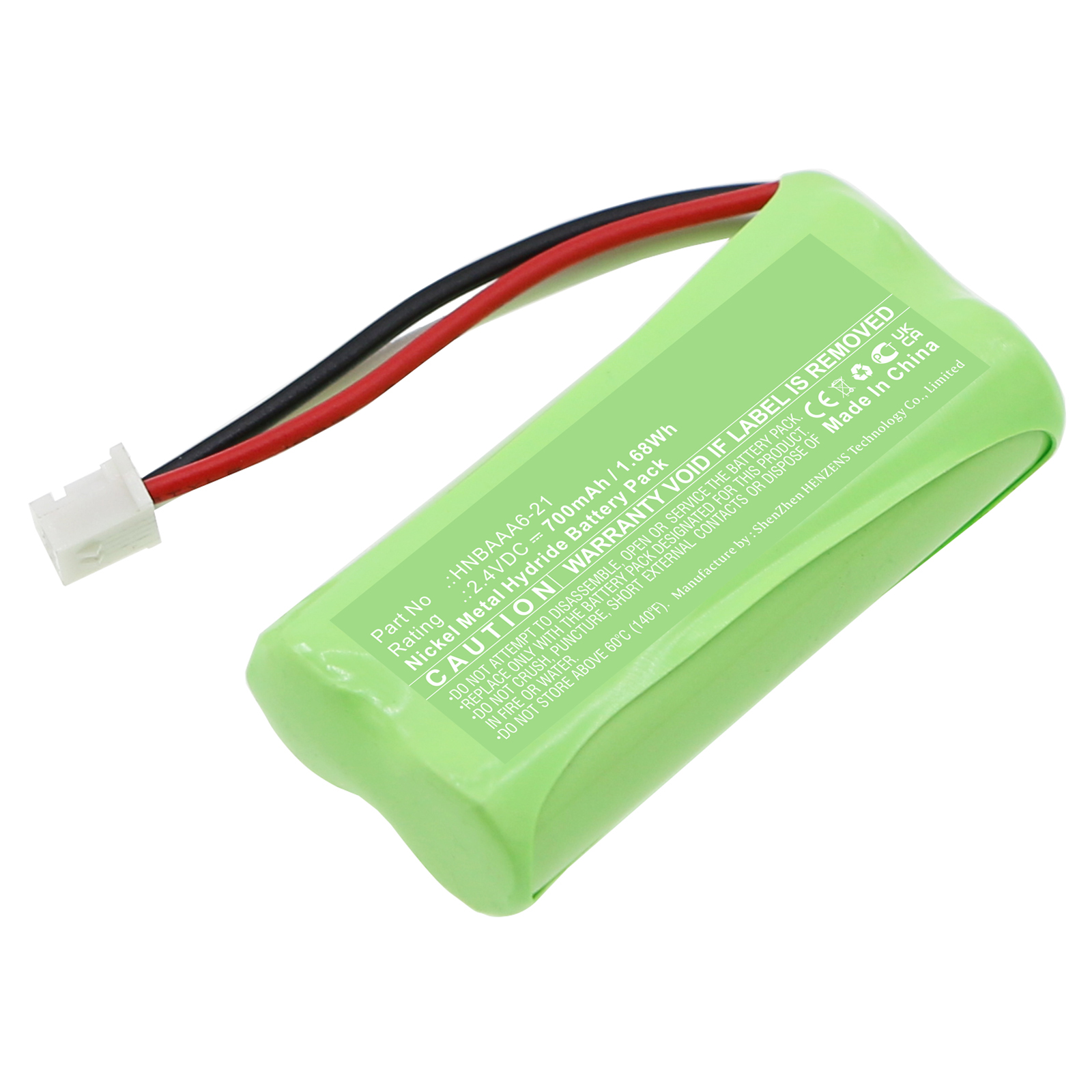 Synergy Digital Cordless Phone Battery, Compatible with Huawei HNBAAA6-21 Cordless Phone Battery (Ni-MH, 2.4V, 700mAh)