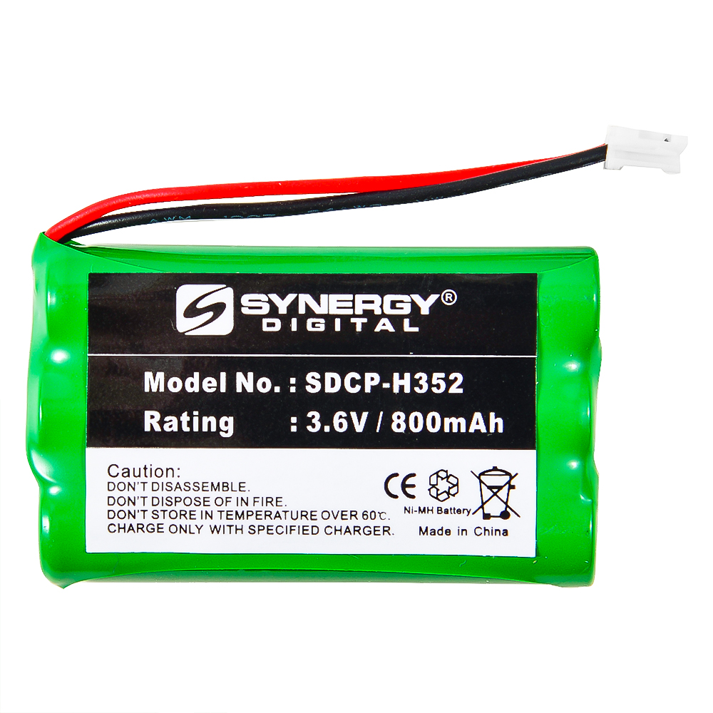 SDCP-H352 Ultra High Capacity Cordless Phone Battery - (Ni-MH 3.6V 800mAh) - replacement for GE GP80AAALH3BMJ, GP GP85AAALH3BMJ, Sanik 3SN54AAA80HSJ1 Batteries