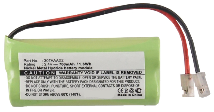 Synergy Digital Cordless Phone Battery, Compatible with Universal AAA x 2 Cordless Phone Battery (Ni-MH, 2.4V, 700mAh)