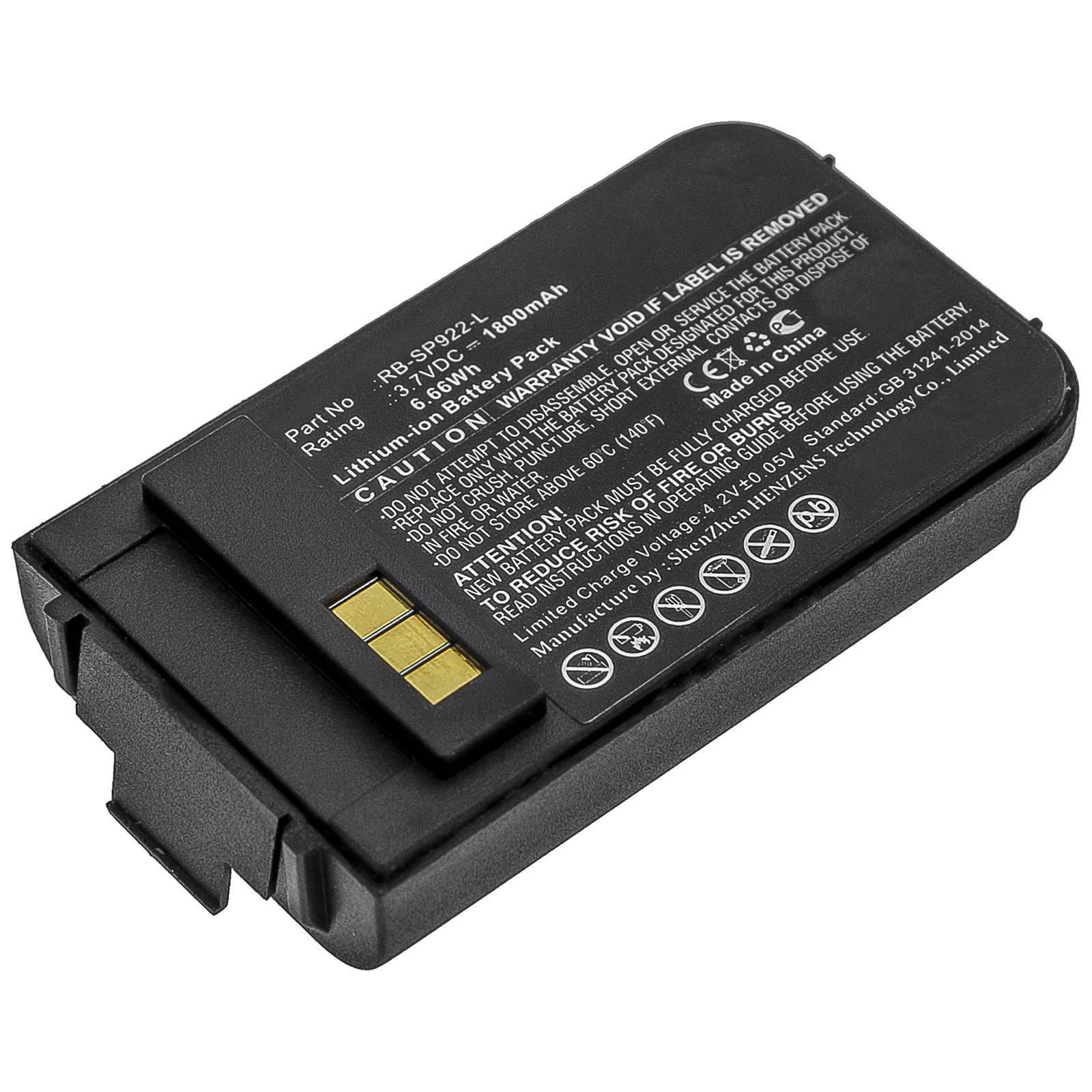 Synergy Digital Cordless Phone Battery, Compatible with EnGenius RB-SP922-L Cordless Phone Battery (3.7V, Li-ion, 1800mAh)