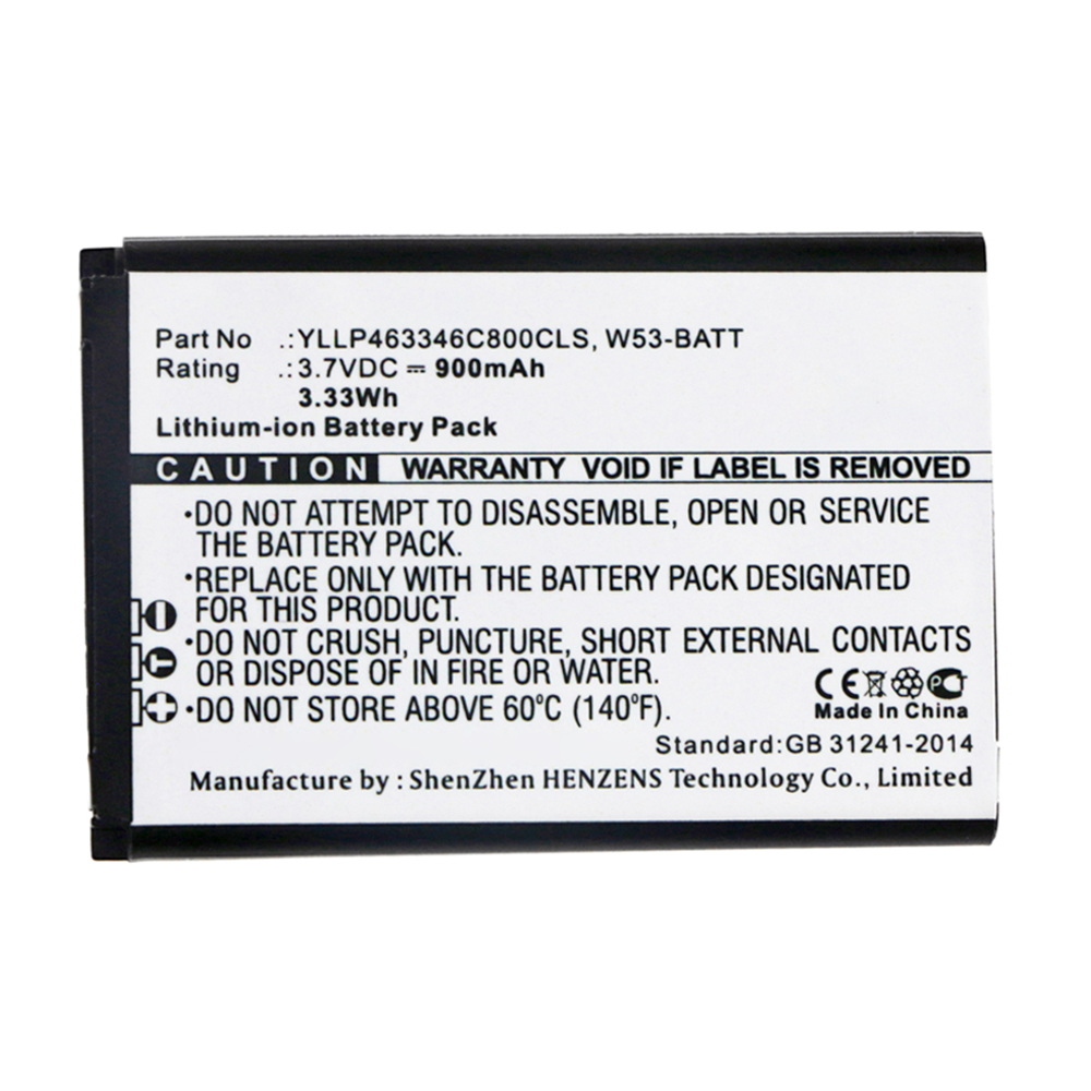 Synergy Digital Cordless Phone Battery, Compatible with Yealink W53-BATT Cordless Phone Battery (Li-ion, 3.7V, 900mAh)