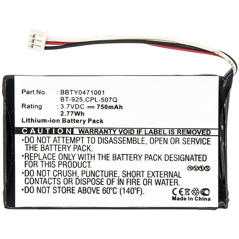 Synergy Digital Cordless Phones Battery, Compatible with Uniden BBTY0471001, BT-925 Cordless Phones Battery (3.7V, Li-ion, 750mAh)