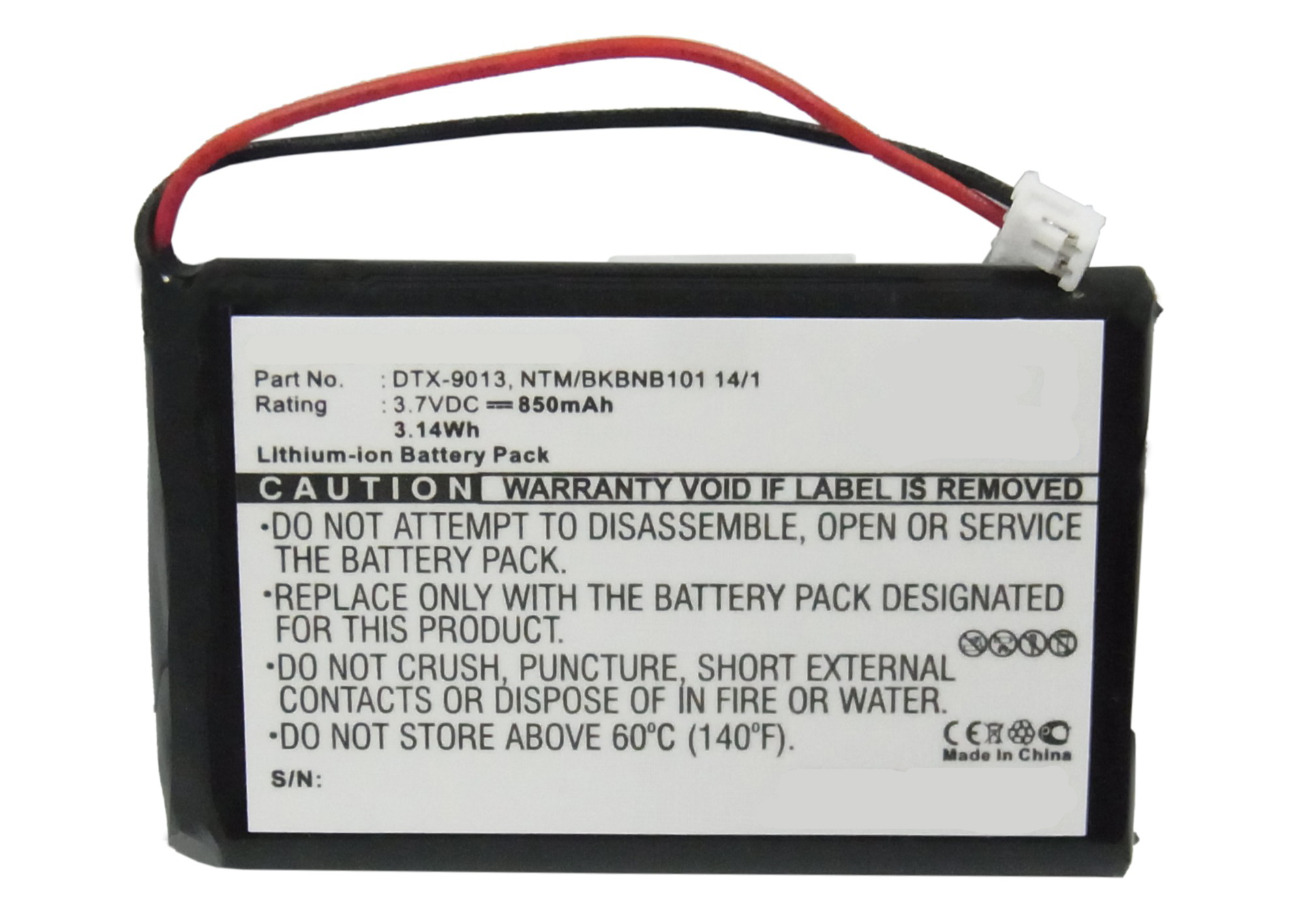 Synergy Digital Cordless Phones Battery, Compatiable with Ericsson NTM/BKBNB10114/1 Cordless Phones Battery (3.7V, Li-ion, 850mAh)