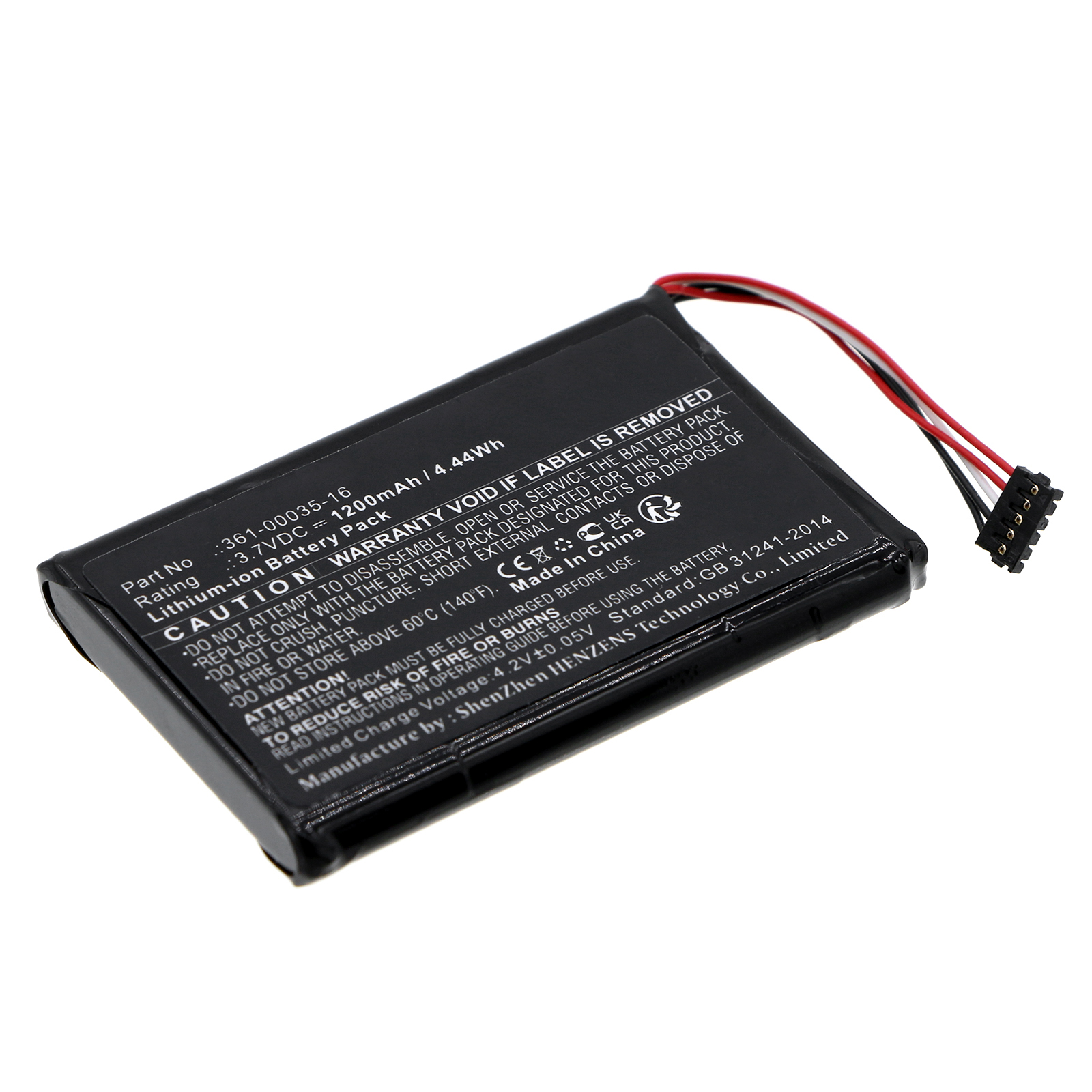 Synergy Digital Dog Collar Battery, Compatible with Garmin 361-00035-16 Dog Collar Battery (Li-ion, 3.7V, 1200mAh)