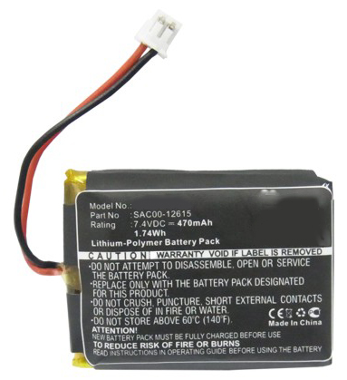 Synergy Digital Dog Collar Battery, Compatible with Sportdog SAC00-12615 Dog Collar Battery (Li-Pol, 7.4V, 470mAh)
