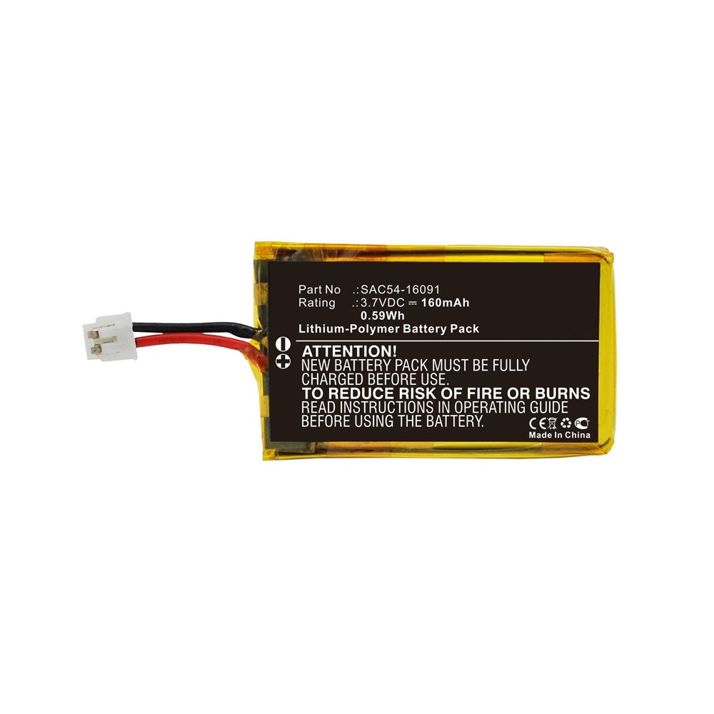 Synergy Digital Dog Collar Battery, Compatible with SportDog SAC54-16091 Dog Collar Battery (Li-Pol, 3.7V, 160mAh)