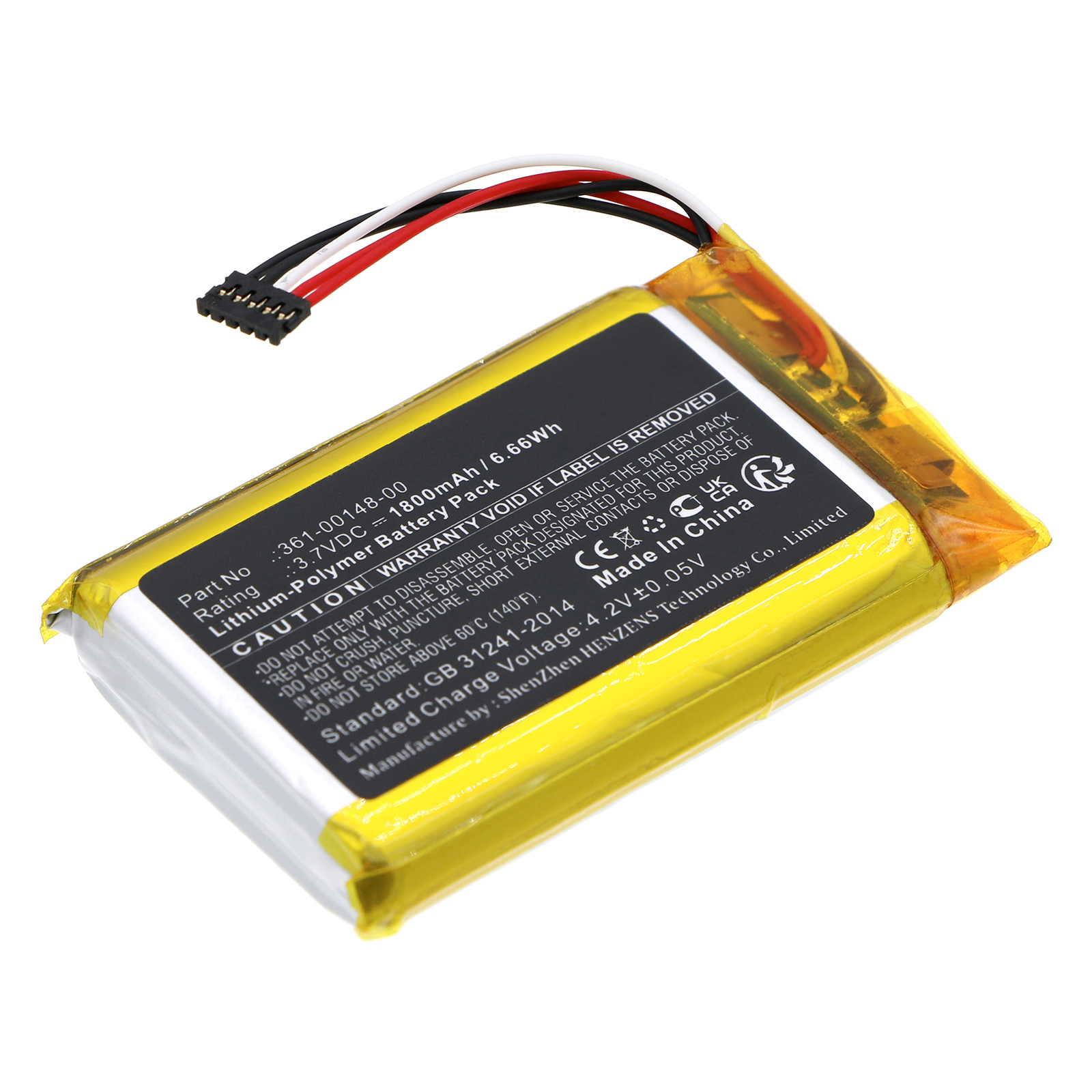 Synergy Digital Dog Collar Battery, Compatible with Garmin 361-00148-00 Dog Collar Battery (Li-Pol, 3.7V, 1800mAh)