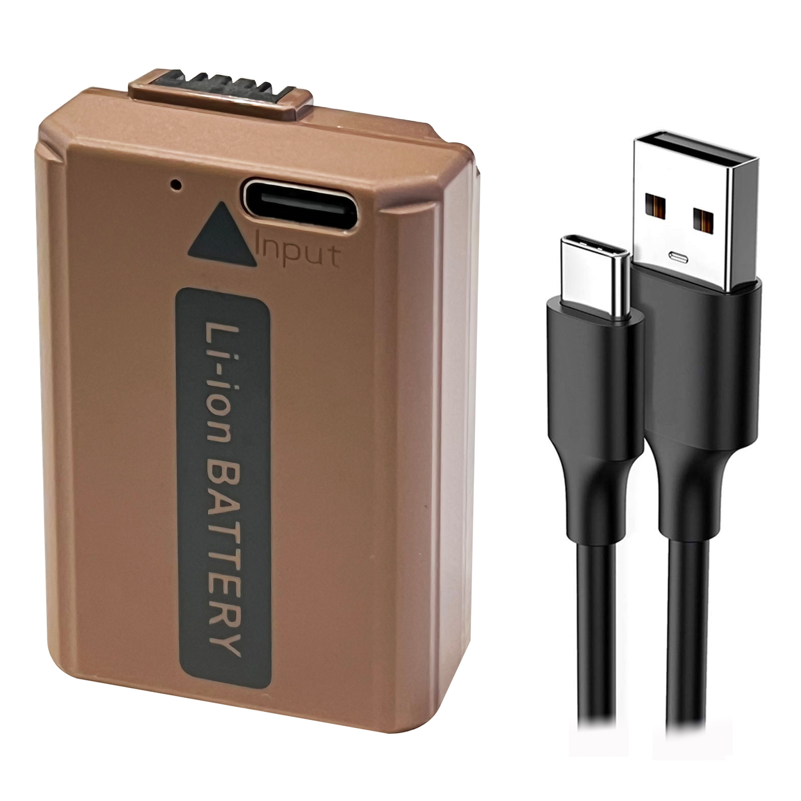 Synergy Digital Camera Battery, Compatible with Sony NP-FW50 Digital Camera Battery (LI-ion, 7.2V, 1500mAh) - Built-In USB-C Charging Feature, includes a 24 inch USB Type-C charging cable