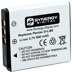 SDDLi88 Lithium-Ion Battery - Rechargeable Ultra High Capacity (3.7V 900 mAh) - Replacement for Pentax D-Li88, Sanyo DBL-80, Panasonic VW-VBX070 Batteries