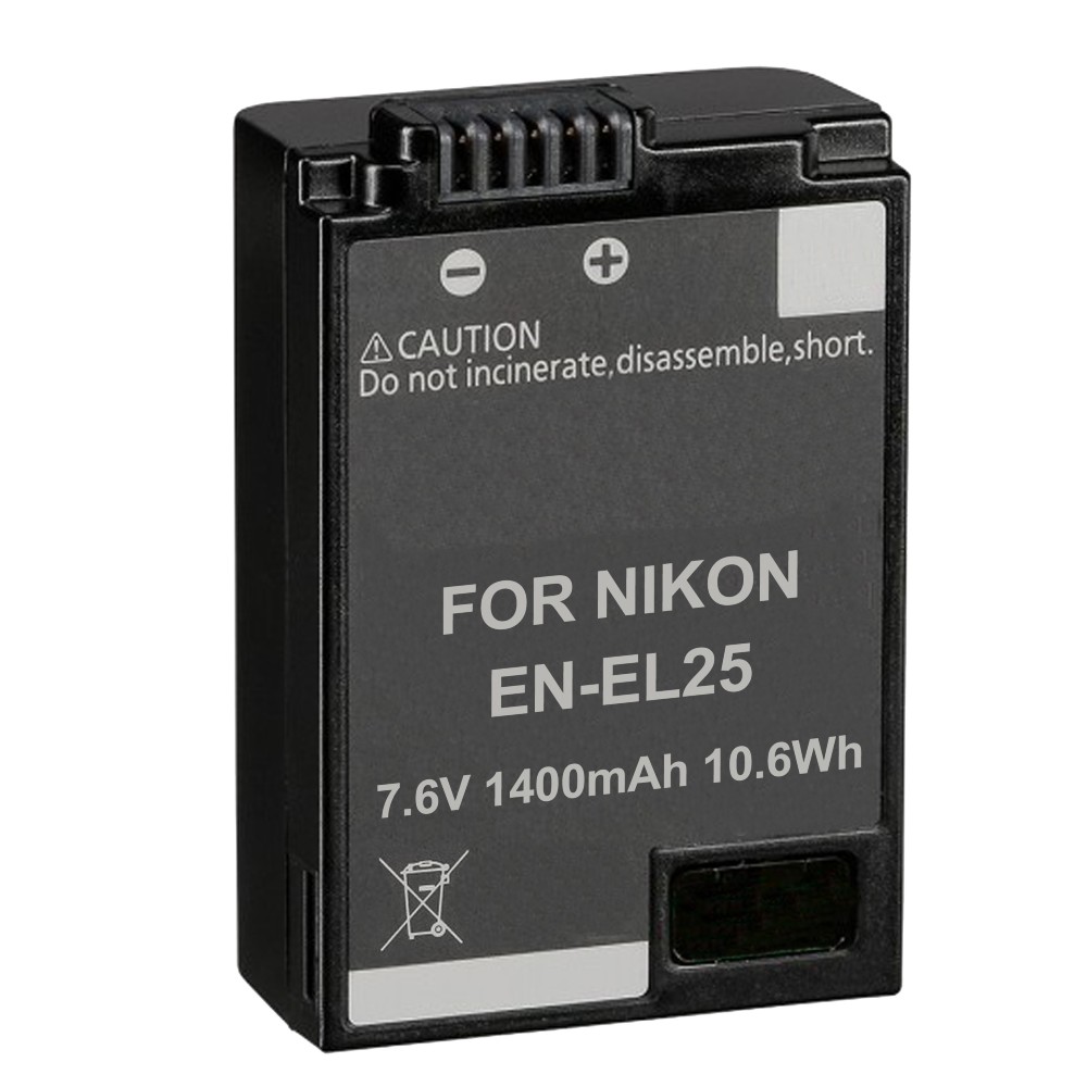 Synergy Digital Digital Camera Battery, Compatible with Nikon EN-EL25, VFB12502 Digital Camera Battery (Li-Ion, 7.6V, 1400mAh)