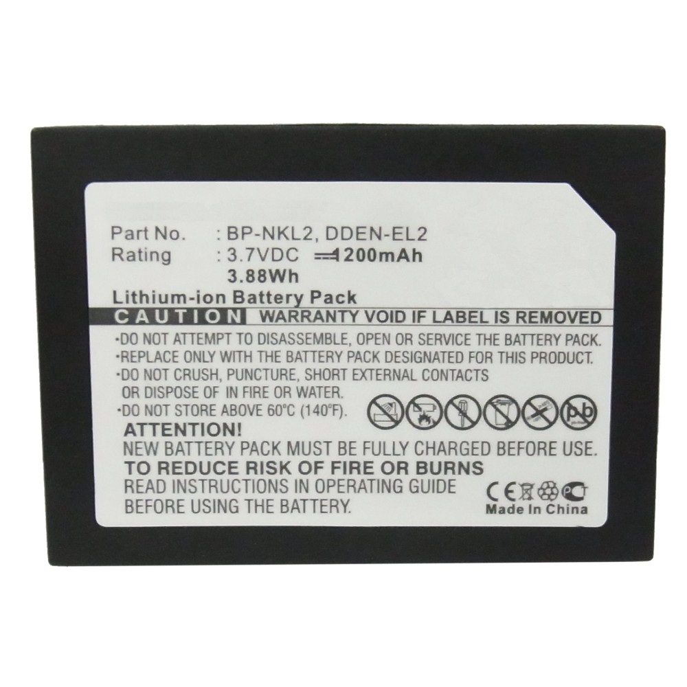 SDENEL2 Lithium-Ion Battery - Rechargeable Ultra High Capacity (3.7V 1200 mAh) - Replacement for Nikon EN-EL2 Battery