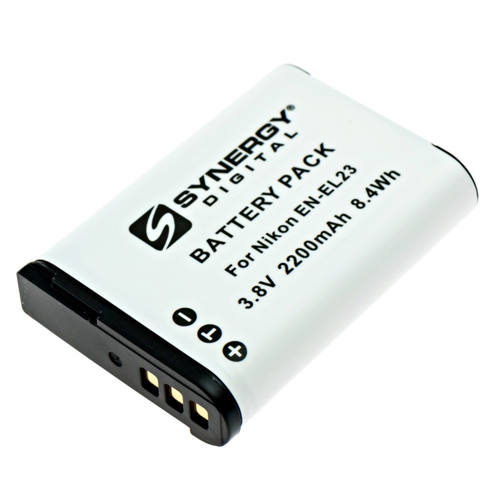 Synergy Digital Camera Battery, Compatible with Nikon EN-EL23 Digital Camera Battery (Li-Ion, 3.8V, 2200mAh)