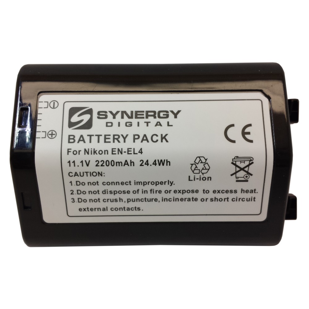 SDENEL4 Lithium-Ion Battery - Rechargeable Ultra High Capacity (11.1V 2200 mAh) - Replacement for Nikon EN-EL4 Battery