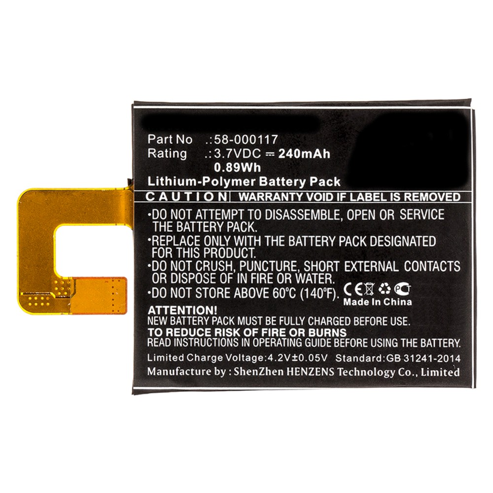 Synergy Digital E Book E Reader Battery, Compatible with Amazon 58-000117 E Book E Reader Battery (Li-Pol, 3.7V, 240mAh)