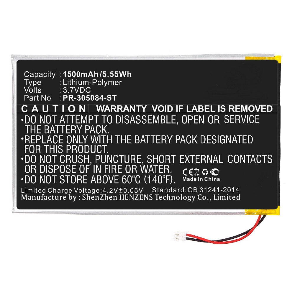 Synergy Digital E Book E Reader Battery, Compatible with Barnes & Noble PR-305084-ST E Book E Reader Battery (Li-Pol, 3.7V, 1500mAh)