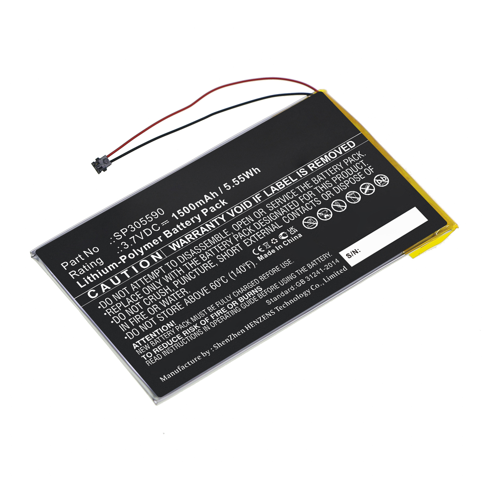 Synergy Digital E book E reader Battery, Compatible with Kobo SP305590 E book E reader Battery (Li-Pol, 3.7V, 1500mAh)