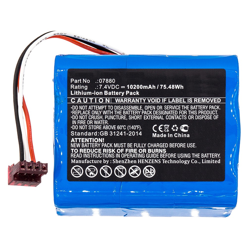 Synergy Digital Flashlight Battery, Compatible with Bright Star 7880 Flashlight Battery (Li-ion, 7.4V, 10200mAh)