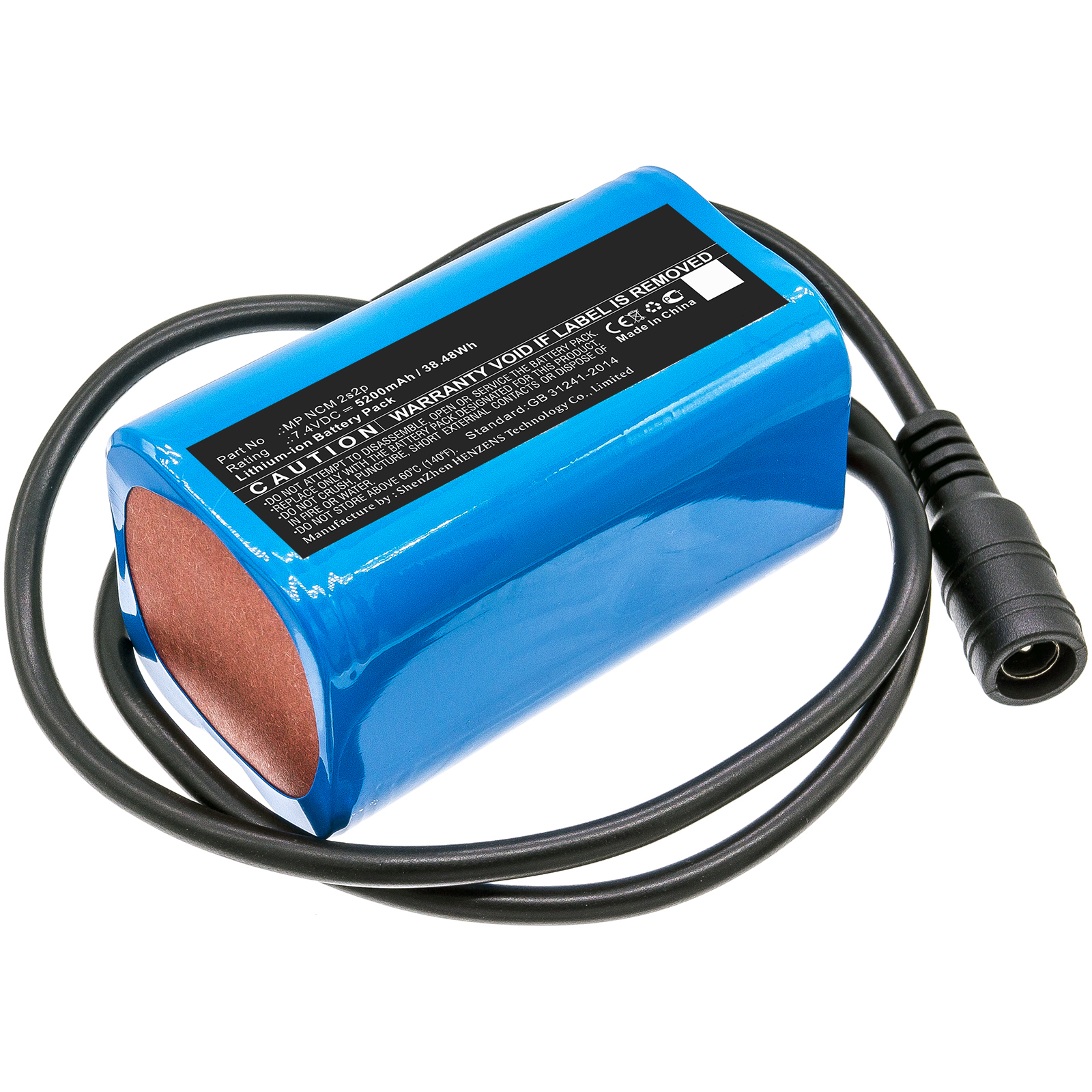 Synergy Digital Flashlight Battery, Compatible with SQUARE MP NCM 2s2p Flashlight Battery (7.4V, Li-ion, 5200mAh)
