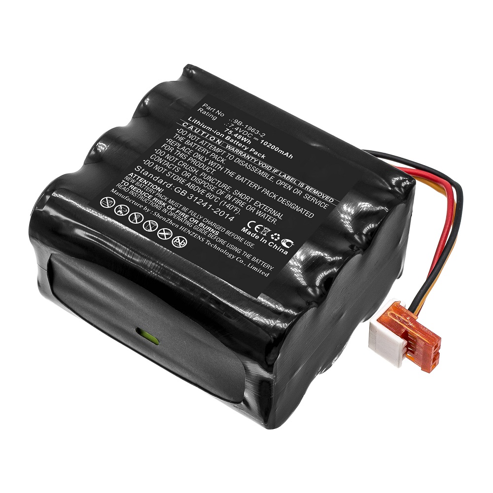 Synergy Digital Flashlight Battery, Compatible with Koehler 9B-1963-2 Flashlight Battery (Li-ion, 7.4V, 10200mAh)