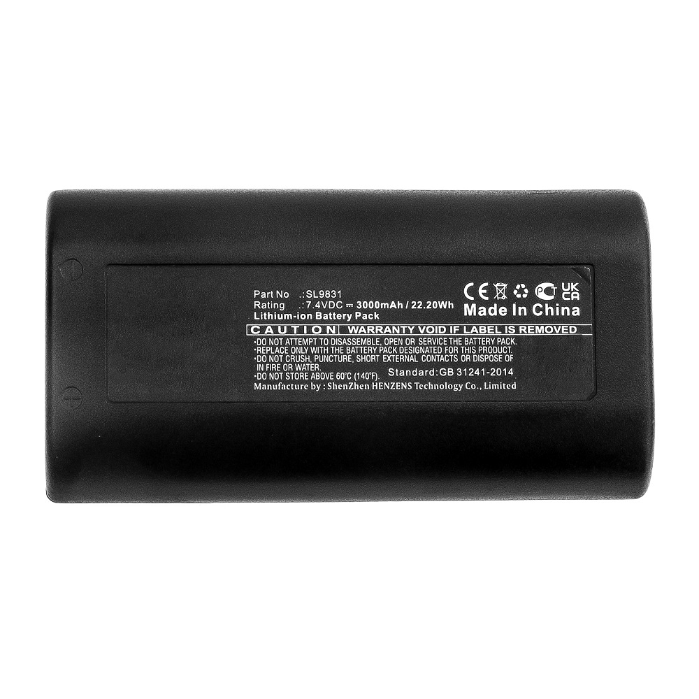 Synergy Digital Flashlight Battery, Compatible with SeaLife SL9831 Flashlight Battery (Li-ion, 7.4V, 3000mAh)