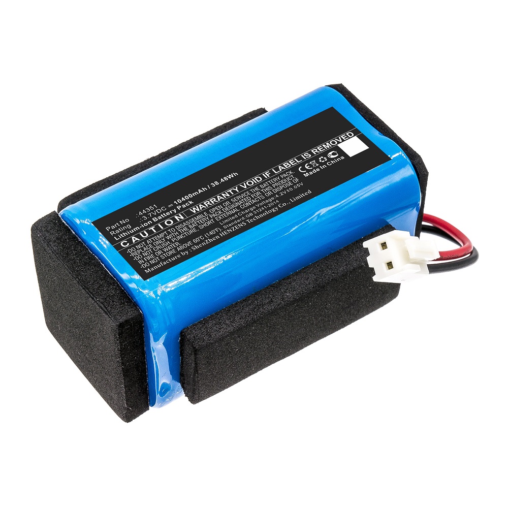 Synergy Digital Flashlight Battery, Compatible with Streamlight 44350 Flashlight Battery (Li-ion, 3.7V, 10400mAh)