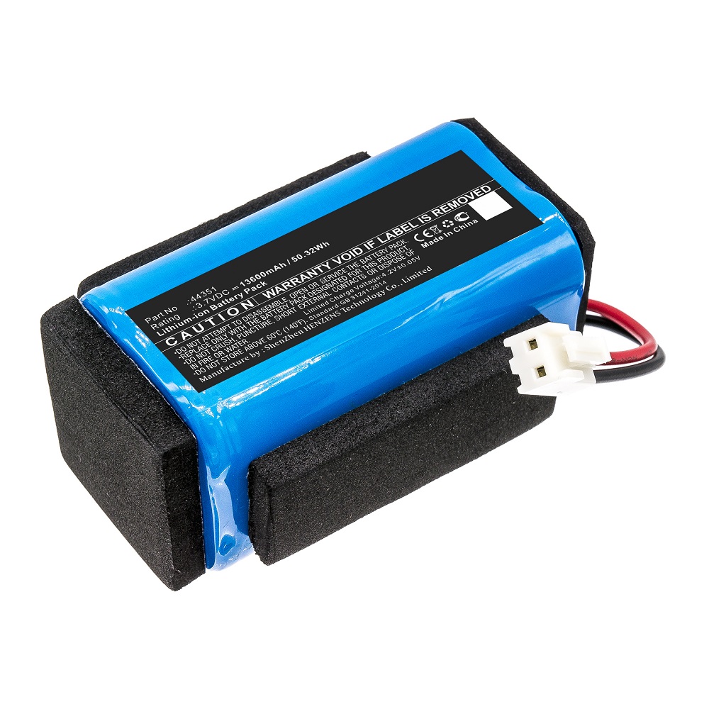Synergy Digital Flashlight Battery, Compatible with Streamlight 44350 Flashlight Battery (Li-ion, 3.7V, 13600mAh)