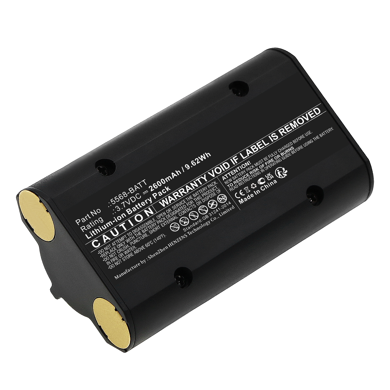 Synergy Digital Flashlight Battery, Compatible with Nightstick 5568-BATT Flashlight Battery (Li-ion, 3.7V, 2600mAh)