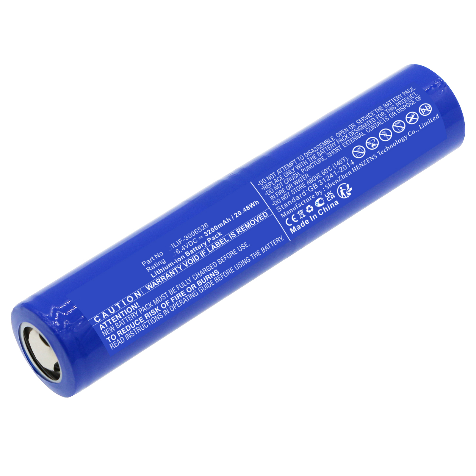 Synergy Digital Flashlight Battery, Compatible with Maglite ILIF-3006526 Flashlight Battery (LiFePO4, 6.4V, 3200mAh)