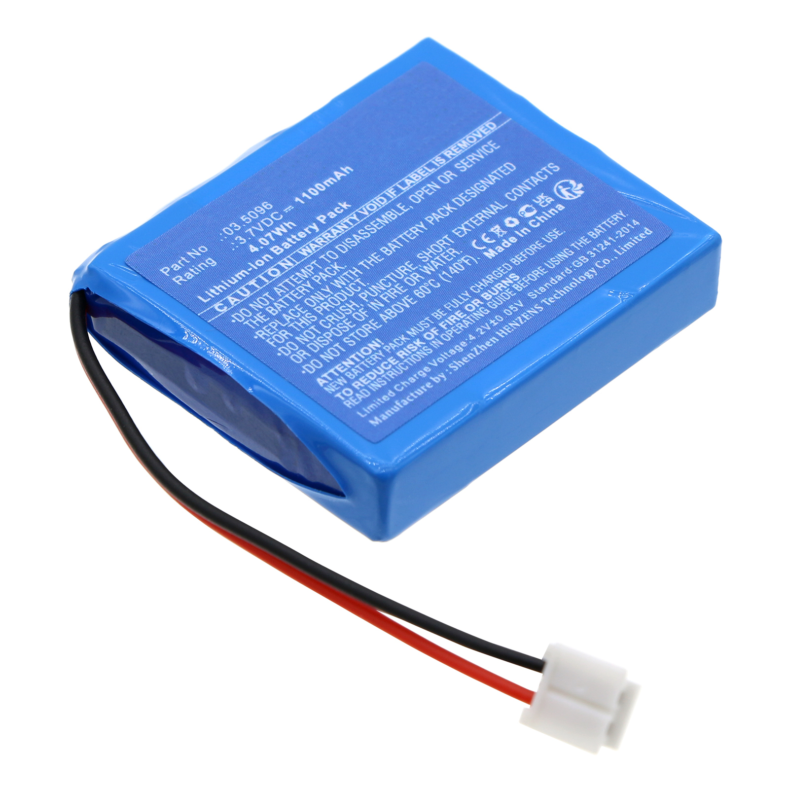 Synergy Digital Flashlight Battery, Compatible with SCANGRIP 03.5096 Flashlight Battery (Li-ion, 3.7V, 1100mAh)