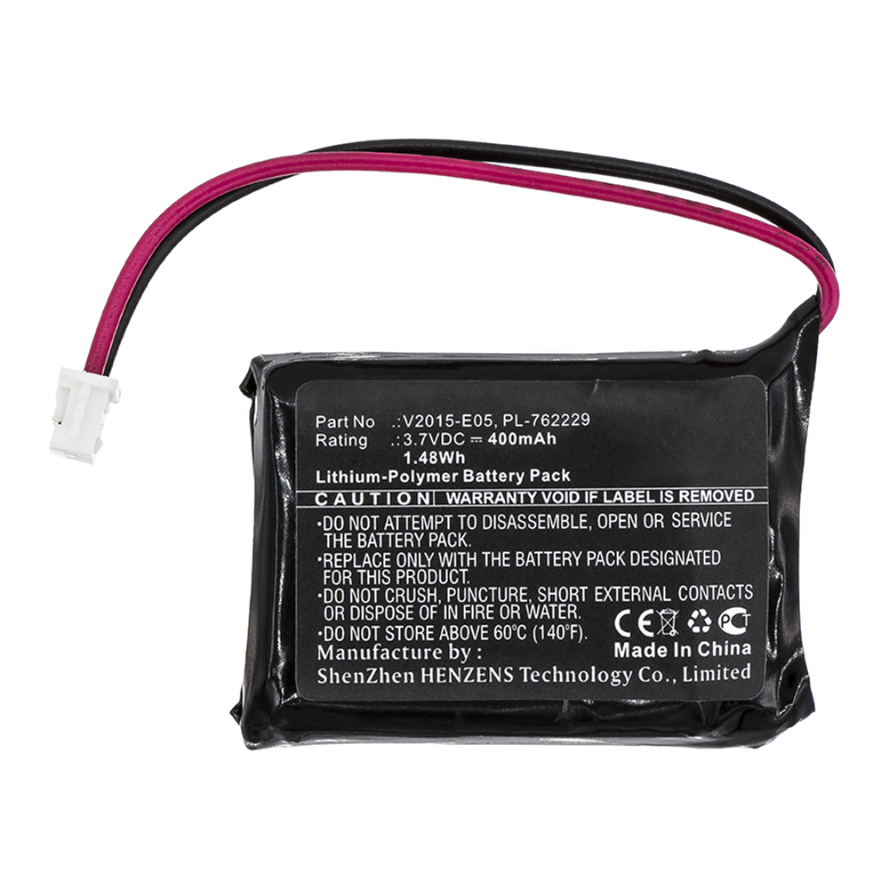 Synergy Digital Flashlight Battery, Compatible with ViKLi PL-762229 Flashlight Battery (Li-Pol, 3.7V, 400mAh)