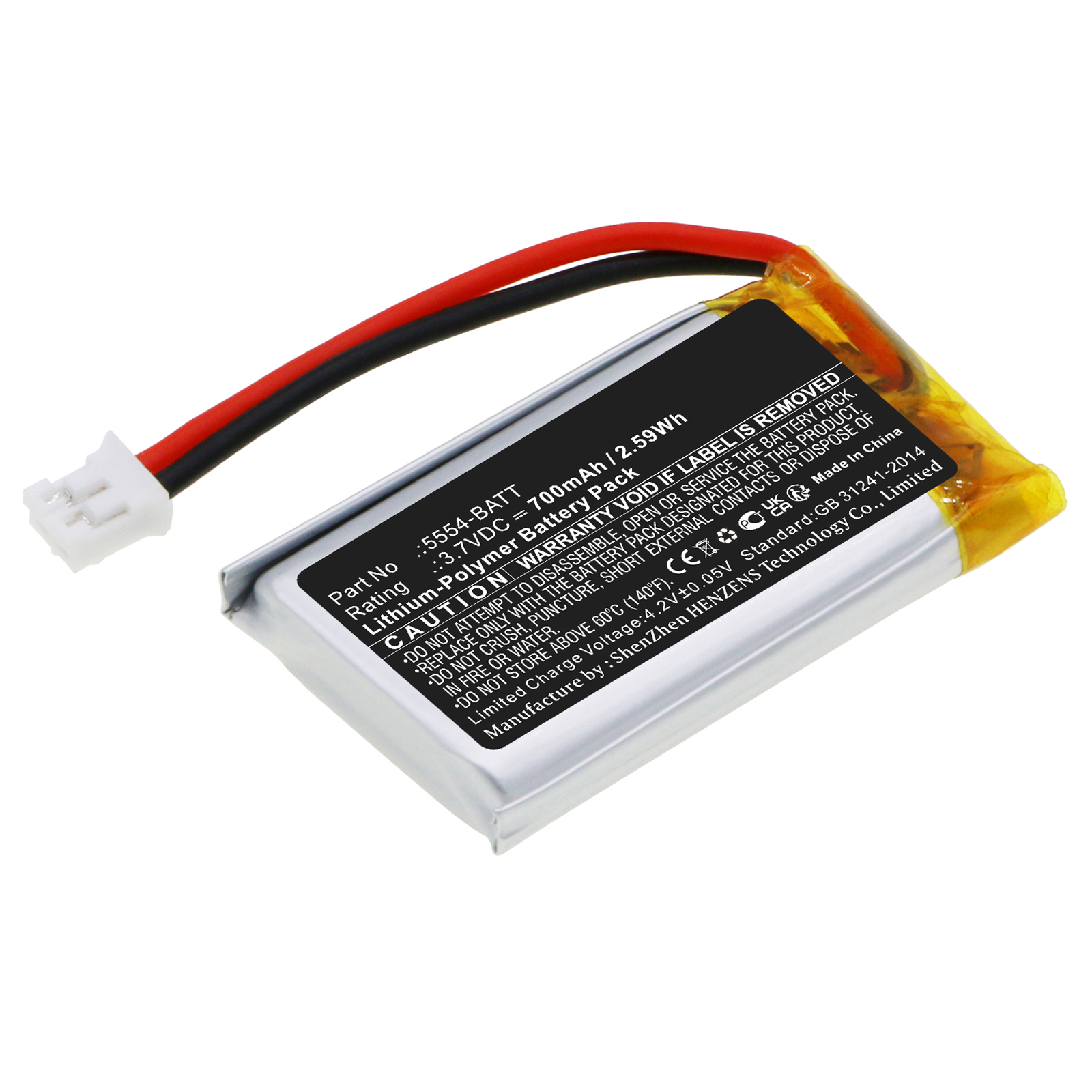 Synergy Digital Flashlight Battery, Compatible with Nightstick 5554-BATT Flashlight Battery (Li-Pol, 3.7V, 700mAh)