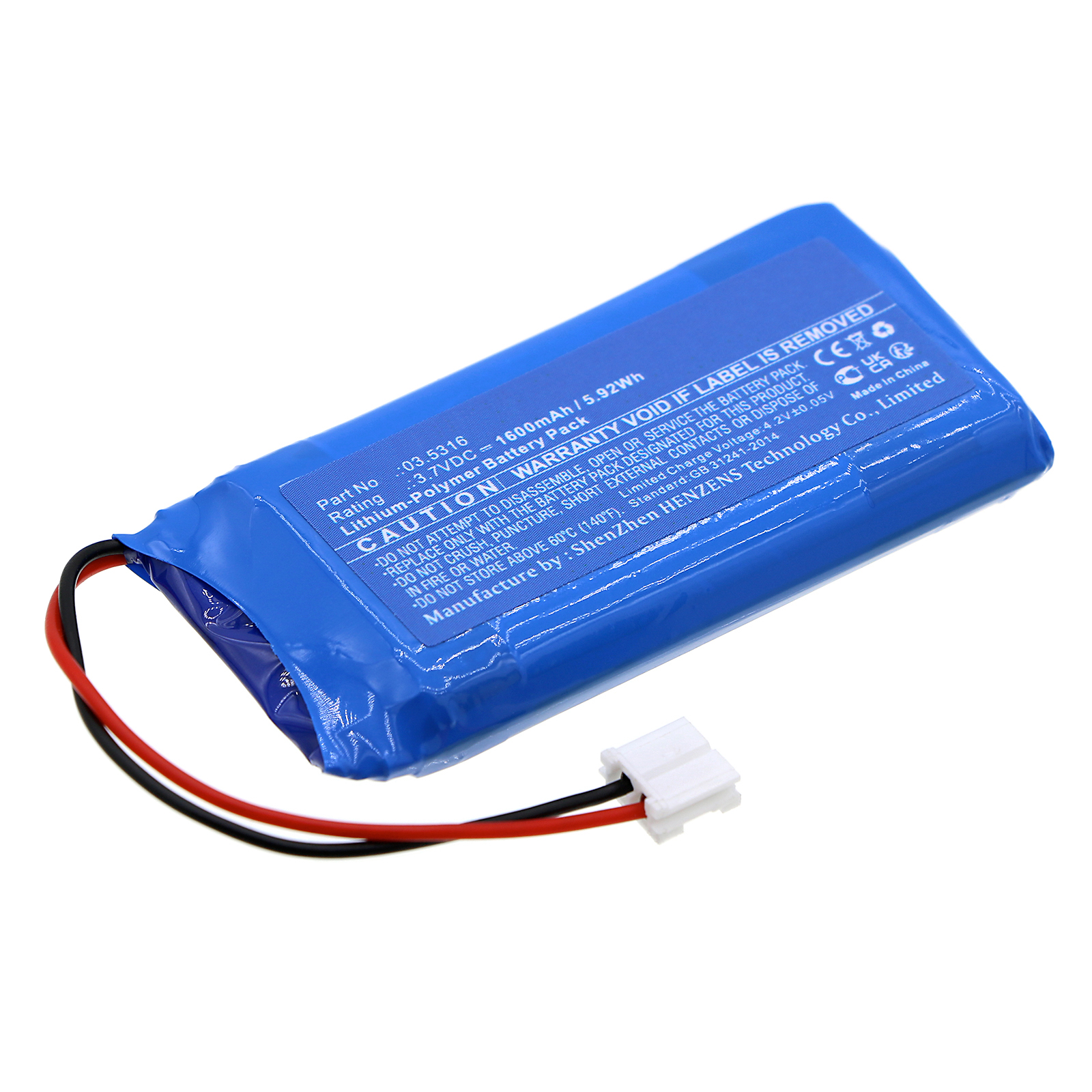 Synergy Digital Flashlight Battery, Compatible with SCANGRIP 03.5316 Flashlight Battery (Li-Pol, 3.7V, 1600mAh)