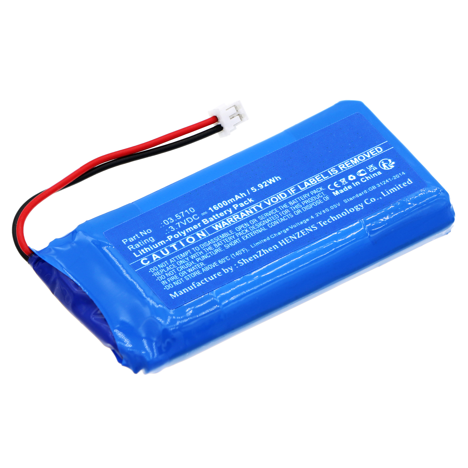 Synergy Digital Flashlight Battery, Compatible with SCANGRIP 03.5710 Flashlight Battery (Li-Pol, 3.7V, 1600mAh)