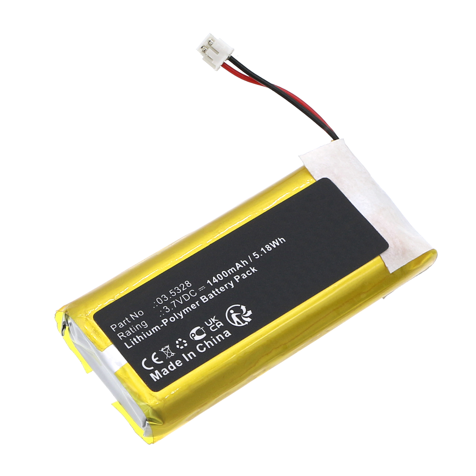 Synergy Digital Flashlight Battery, Compatible with SCANGRIP 03.5328 Flashlight Battery (Li-Pol, 3.7V, 1400mAh)