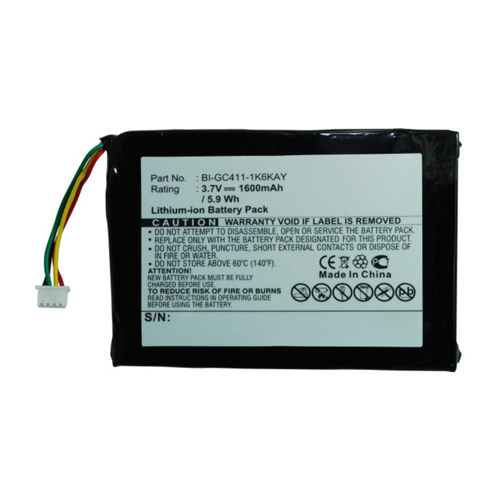 Synergy Digital GPS Battery, Compatible with BI-GC411-1K6KAY GPS Battery (3.7V, Li-ion, 1600mAh)