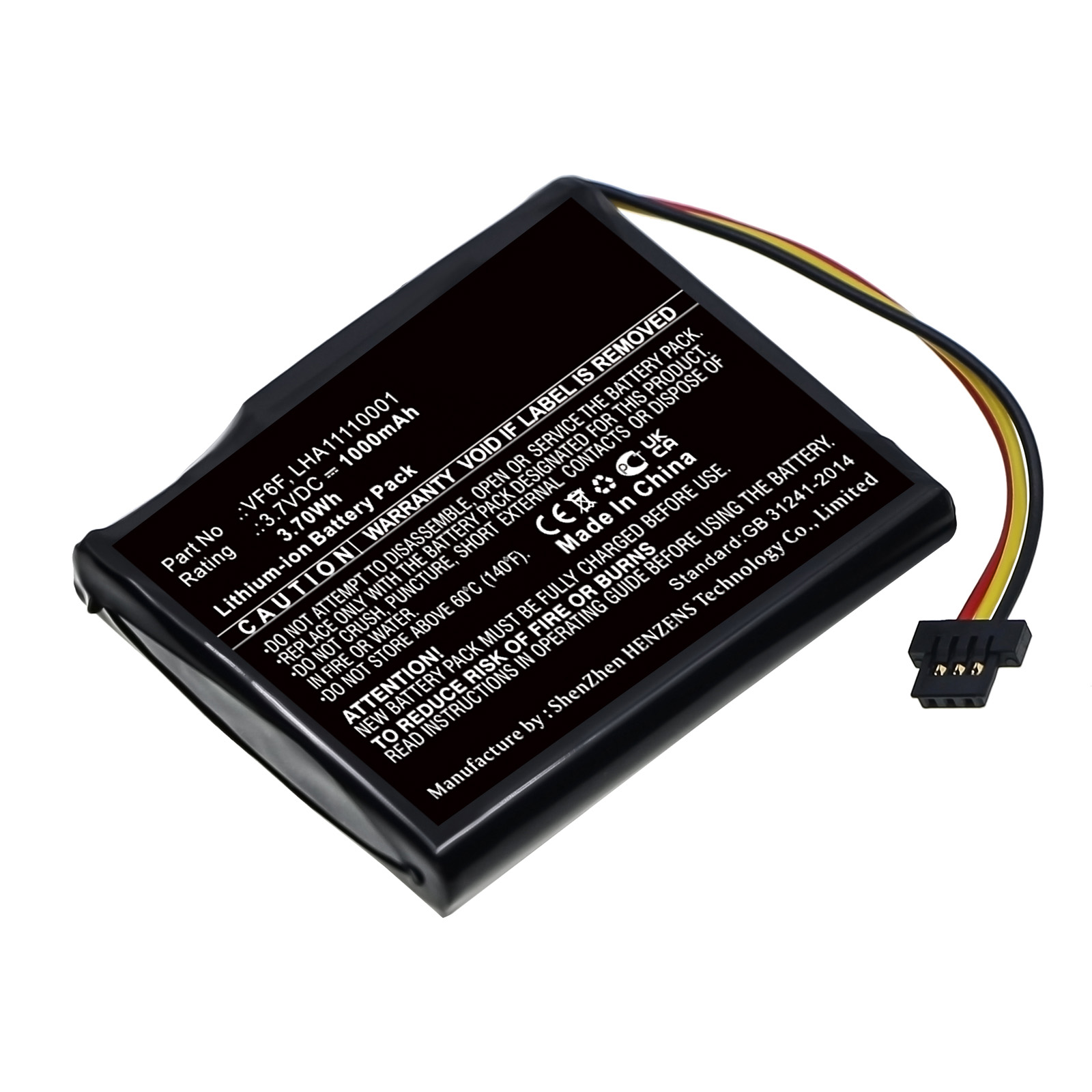 Synergy Digital GPS Battery, Compatible with TomTom VF6F GPS Battery (Li-ion, 3.7V, 1000mAh)
