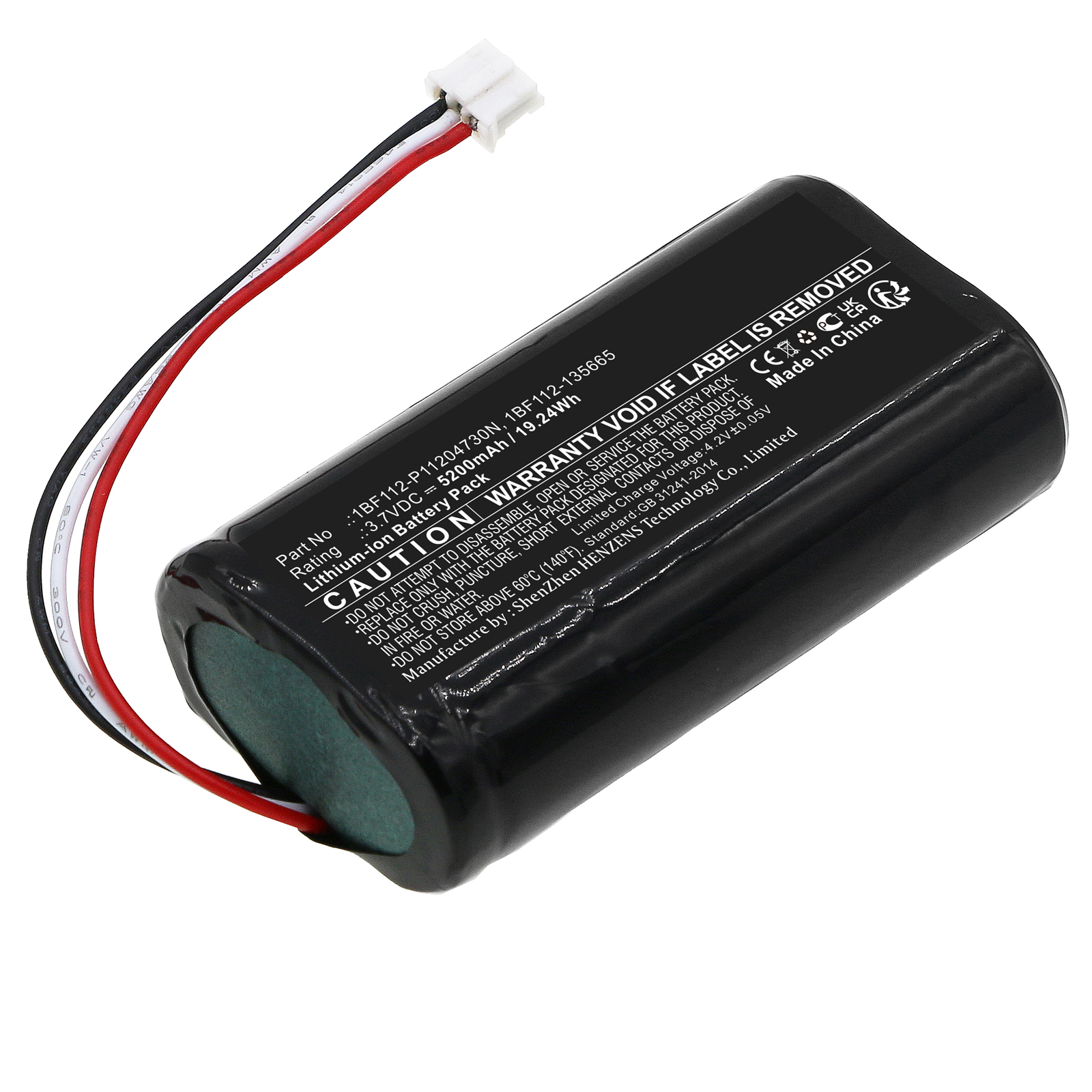 Synergy Digital GPS Battery, Compatible with CalAmp 1BF112-135665 GPS Battery (Li-ion, 3.7V, 5200mAh)