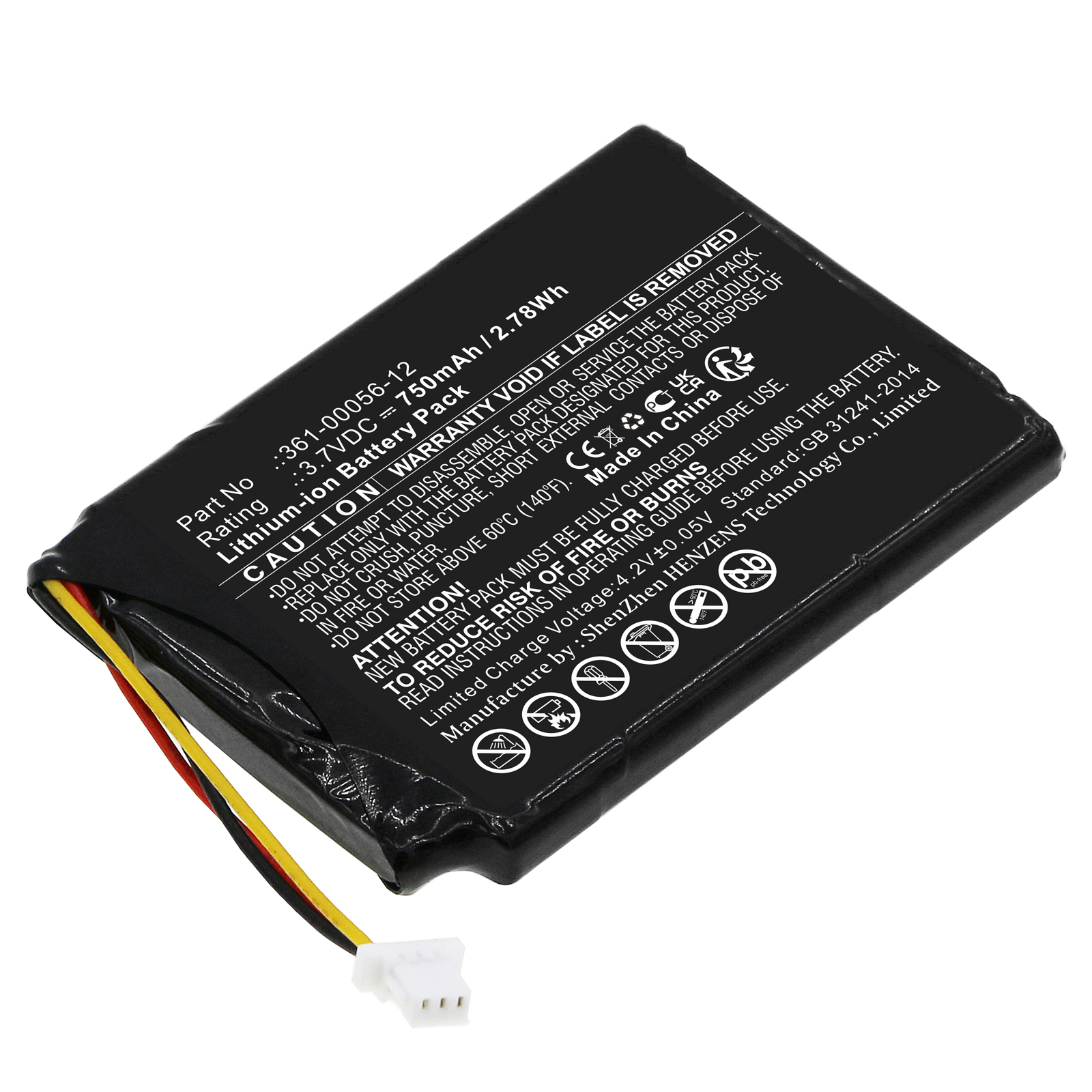 Synergy Digital GPS Battery, Compatible with Garmin 361-00056-12 GPS Battery (Li-ion, 3.7V, 750mAh)