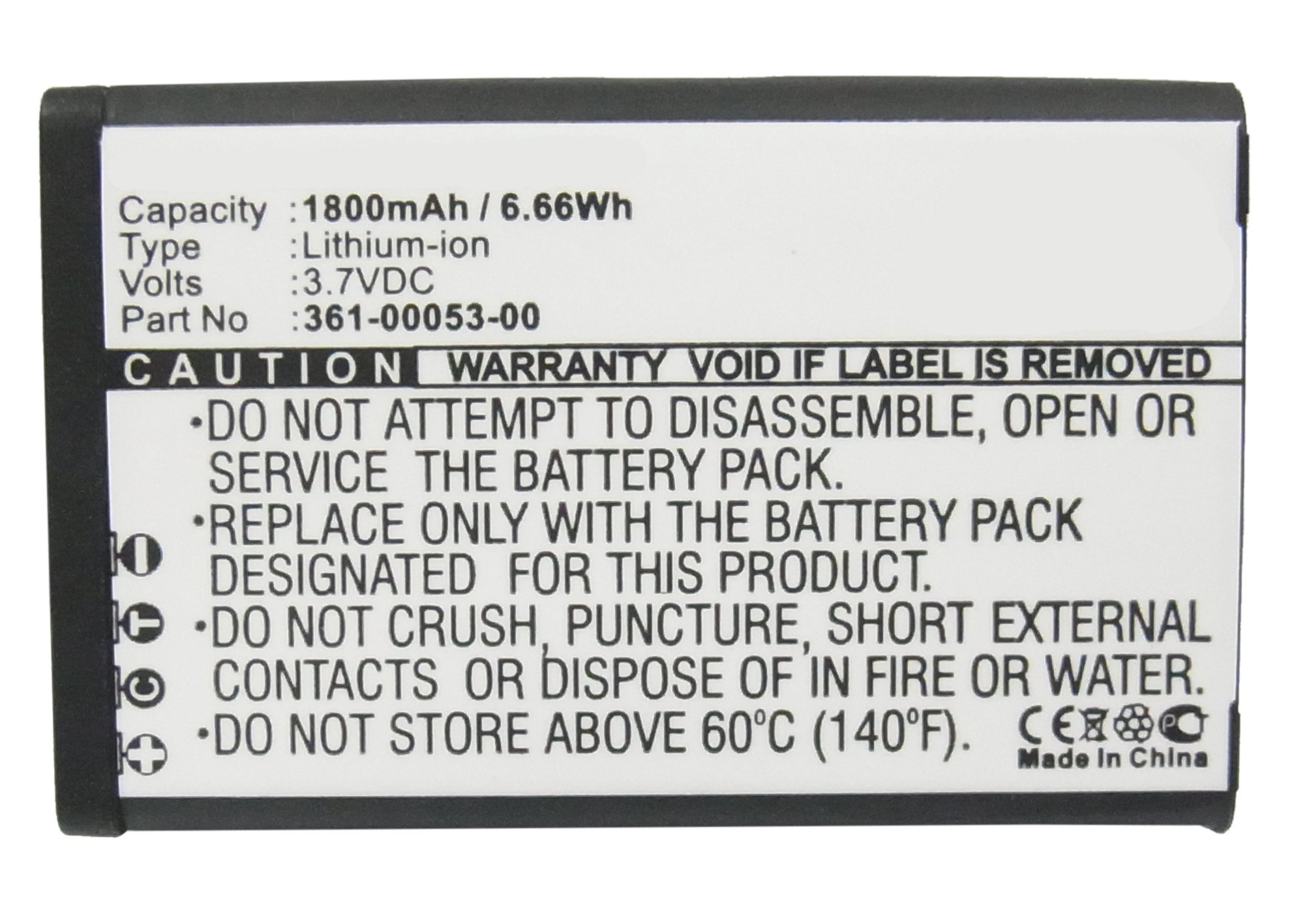 Synergy Digital GPS Battery, Compatiable with Garmin 010-11599-00, 010-11654-03, 361-00053-00, 361-00053-04 GPS Battery (3.7V, Li-ion, 1800mAh)