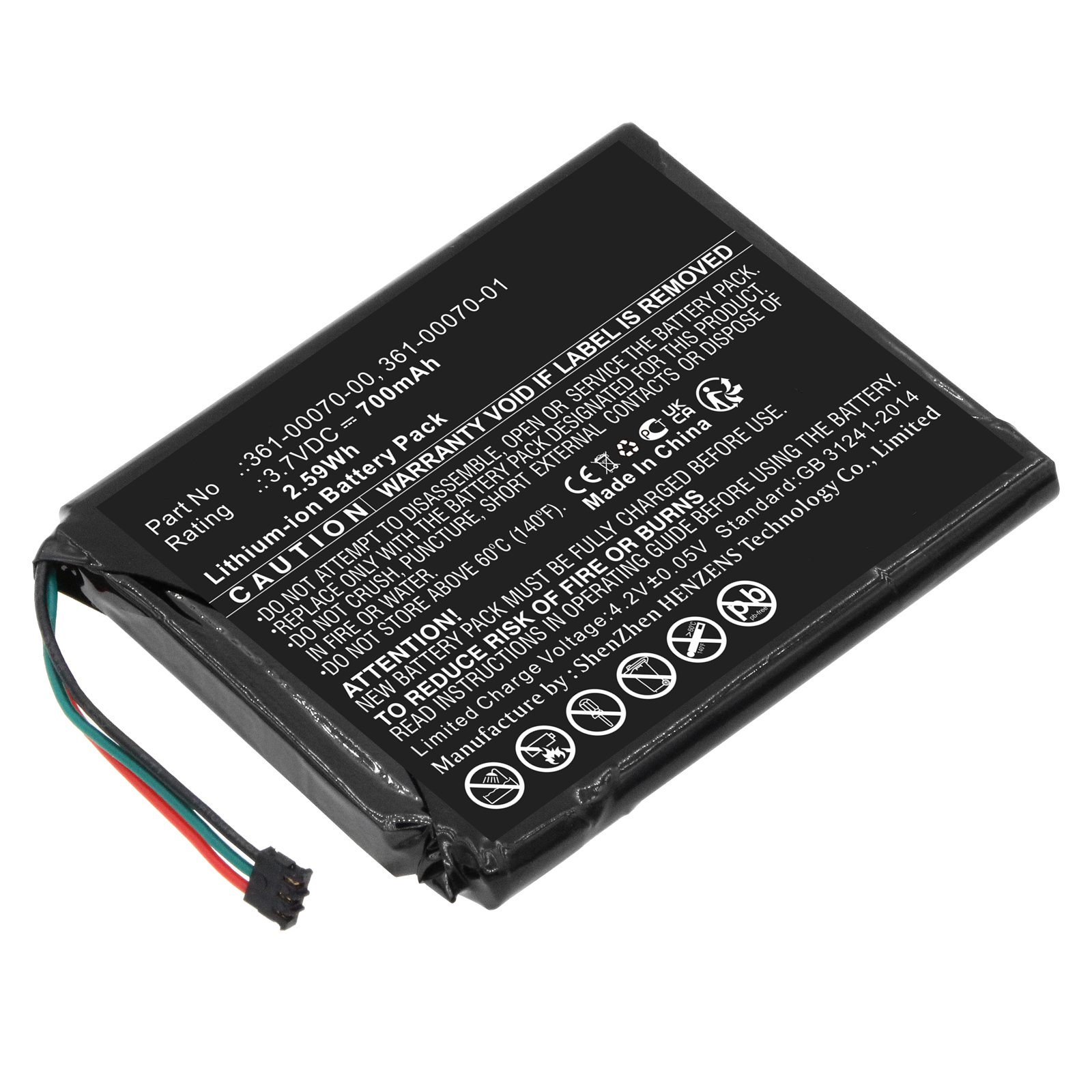Synergy Digital GPS Battery, Compatible with Garmin 361-00070-00 GPS Battery (3.7V, Li-ion, 700mAh)