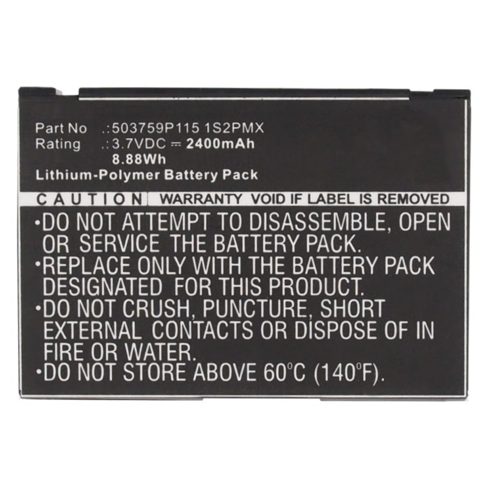 Synergy Digital GPS Battery, Compatible with Blaupunkt 503759P115 1S2PMX GPS Battery (Li-Pol, 3.7V, 2400mAh)